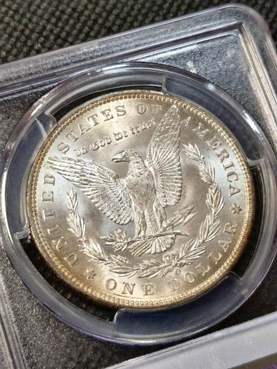 甄臻铺-世界币章拍卖（第38期）立冬小精品场，送拍享返佣金等优惠多多 PCGS-MS64 美国1898年O版摩根一元银币，发行量相对较少，带黄油光环彩