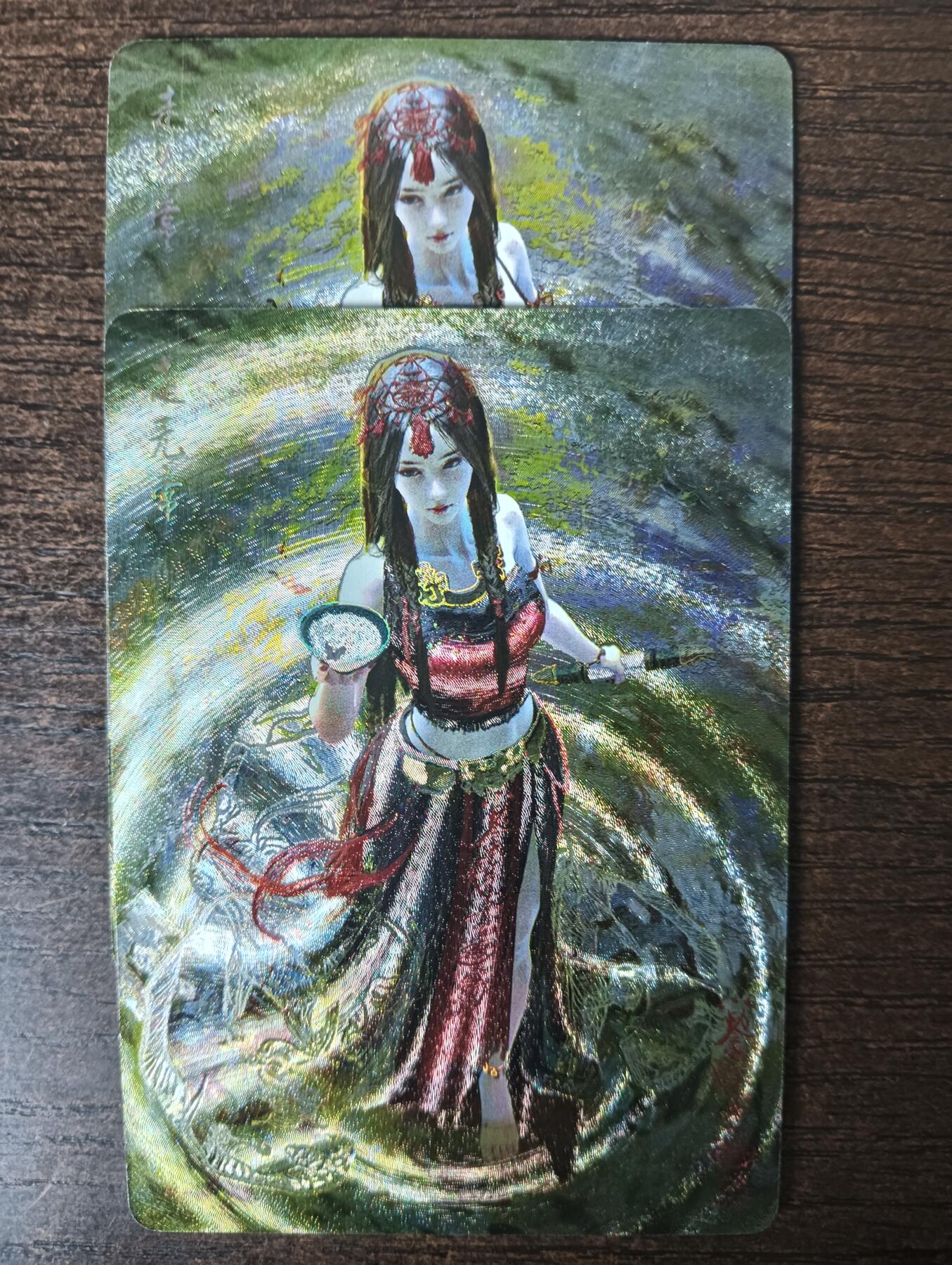 花开卡拍第46期（11月9号周日截拍，品控勿拍!!!拍品不寄存，运费5元，自制卡难免瑕疵，可能存在轻微撞角爆边等出厂瑕疵，品控介意勿拍！） 燎原卡牌 刷子 妖姬传 走无常 2张 幻彩粗闪