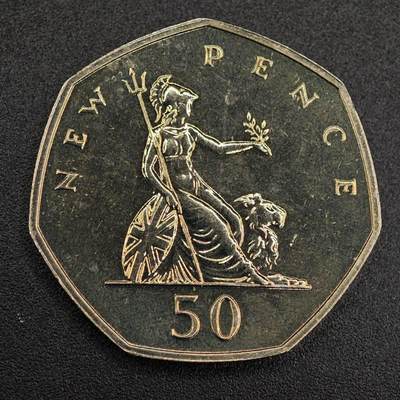 【淘币小摊】实时拍第七百九十一拍   散币纸币套币场   满百包邮可预留二周 每周一统一发货   - 英国1972年50便士精制镍币