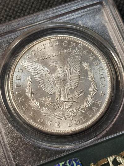 甄臻铺-世界币章拍卖（第38期）立冬小精品场，送拍享返佣金等优惠多多 PCGS-MS65 1880年美国S版摩根 老盒子保存完好 底板PL质感