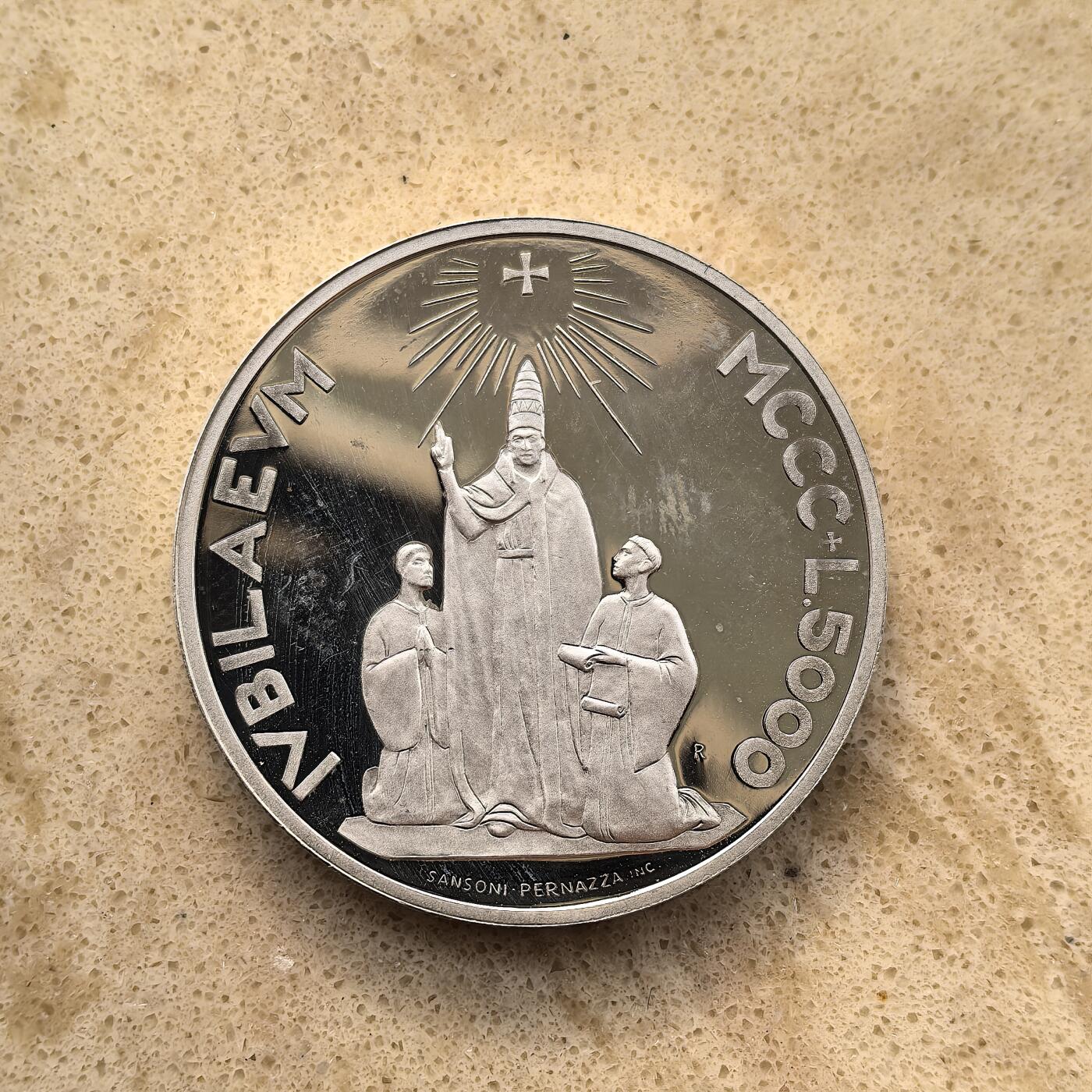 道一币馆币章第一百五十五场 圣马力诺2000年新千年5000里拉精制银币 18g 925S 25000