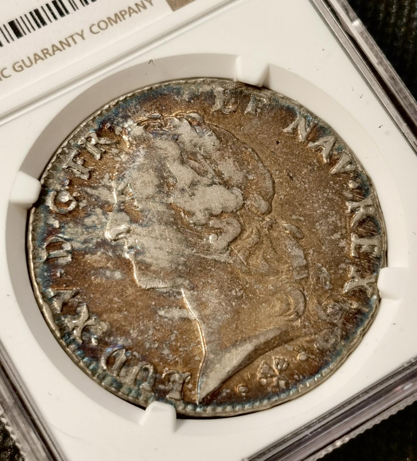 甄臻铺-世界币章拍卖（第38期）立冬小精品场，送拍享返佣金等优惠多多 NGC-XFD 法国1765年路易十五青年版埃居银币 炫彩包浆