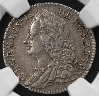 修遠堂世界钱币第九十二期 - NGC XF40 1757年英国6便士银币