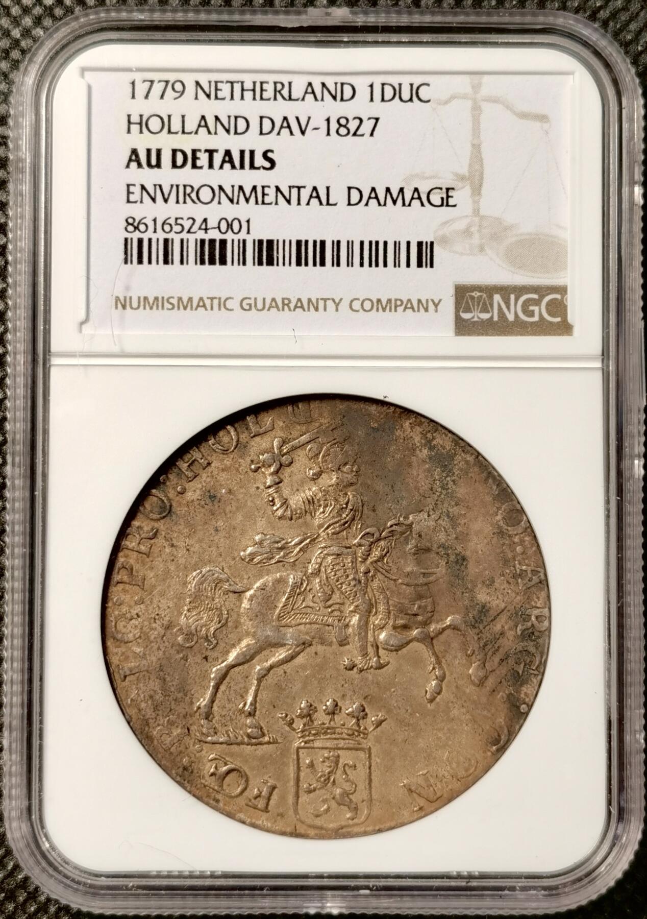 甄臻铺-世界币章拍卖（第38期）立冬小精品场，送拍享返佣金等优惠多多 NGC-AU 荷兰1779年荷兰省马剑1杜卡特大银币 省份少见，非常见的乌特勒支省，原味无洗味道好，值得收藏，会保养的也可以适当保养重评