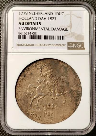 甄臻铺-世界币章拍卖（第38期）立冬小精品场，送拍享返佣金等优惠多多 - NGC-AU 荷兰1779年荷兰省马剑1杜卡特大银币 省份少见，非常见的乌特勒支省，原味无洗味道好，值得收藏，会保养的也可以适当保养重评