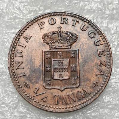 【淘币小摊】限时拍第七百九十五拍  葡属印度爪哇波兰阿根廷专场  满百包邮可预留两周  周一统一发货  - 葡属印度1903年1/4唐加铜币好品相 km15