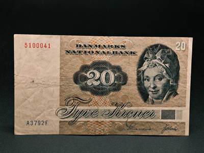 【淘币小摊】实时拍第七百九十一拍   散币纸币套币场   满百包邮可预留二周 每周一统一发货   - 丹麦20克朗