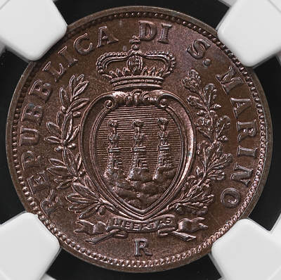 修遠堂世界钱币第九十二期 - NGC MS64RB 1938年圣马力诺10分铜币