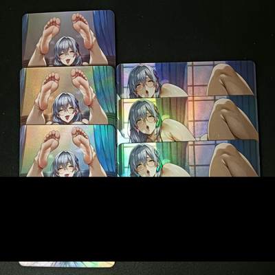 花开卡拍第46期（11月9号周日截拍，品控勿拍!!!拍品不寄存，运费5元，自制卡难免瑕疵，可能存在轻微撞角爆边等出厂瑕疵，品控介意勿拍！） - 白毛人妻折光彩闪对卡三宫