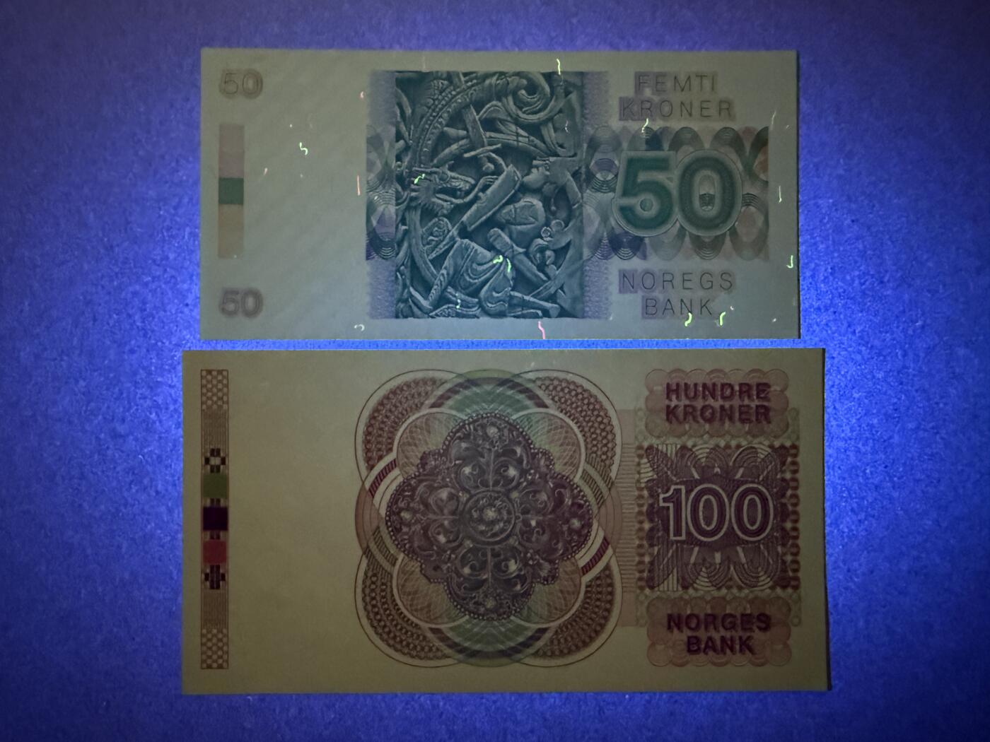 《艾美收藏》第219期-11.9周日外币畅拍场 挪威50、100克朗2张 UNC 80年代版本 原票绝品