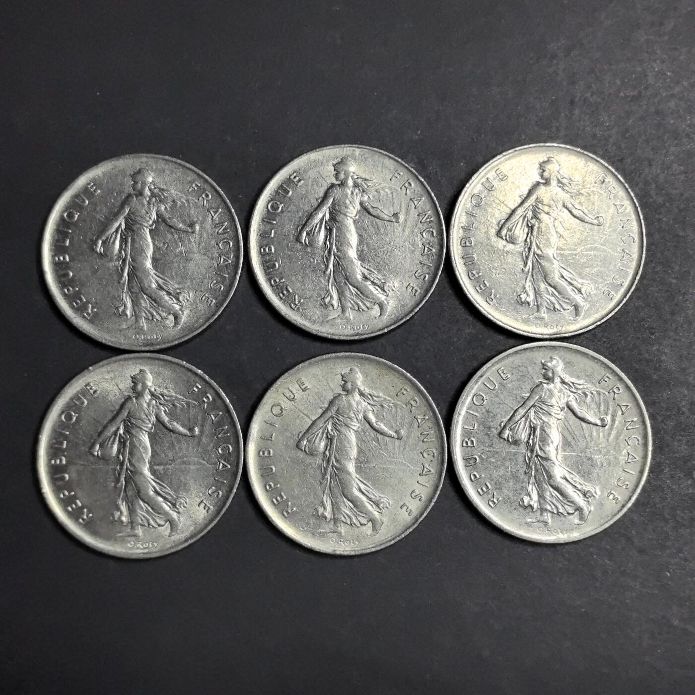 各国硬币第6期 无佣金 法国5法郎6个
