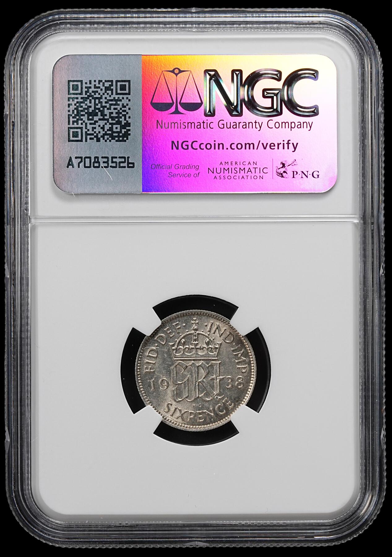 修遠堂世界钱币第九十二期 NGC MS63 1938年英国6便士银币