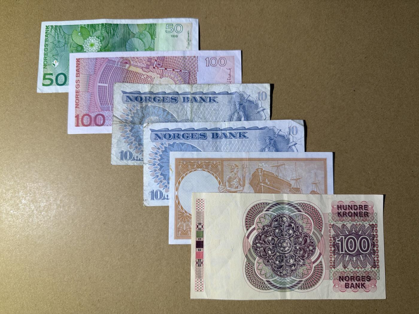 《艾美收藏》第219期-11.9周日外币畅拍场 挪威克朗6张 各种版本 流通品相