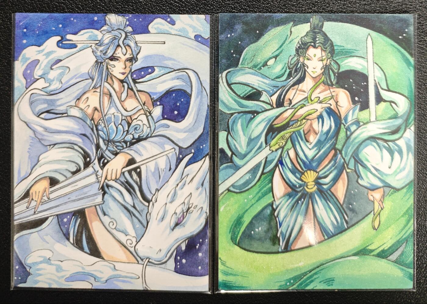 天玑星卡拍第137期《11.13周四截拍》持续收拍收评中 满赠卡需备注 【手绘卡】Rubick 白蛇 青蛇 两张 手绘卡