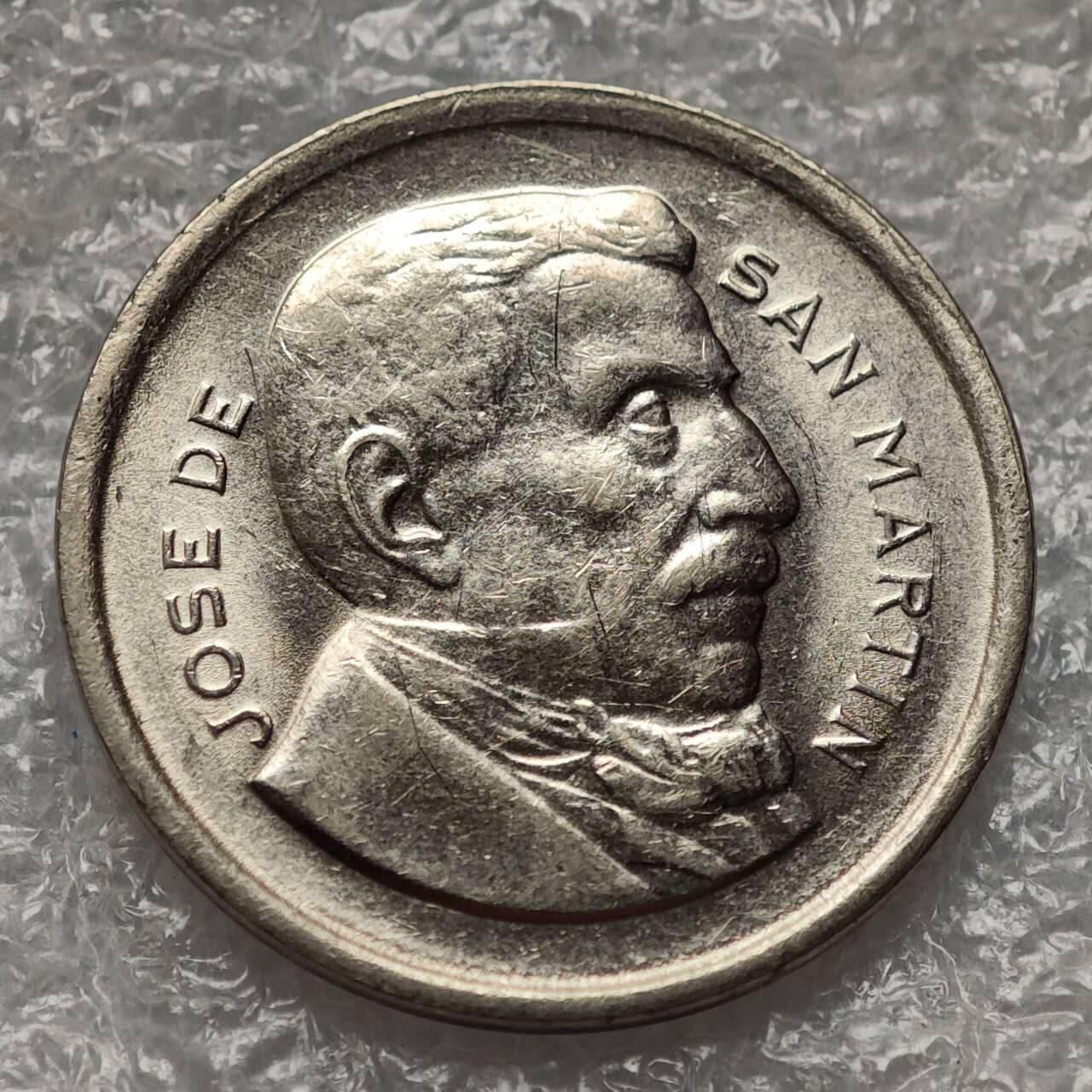 【淘币小摊】限时拍第七百九十五拍  葡属印度爪哇波兰阿根廷专场  满百包邮可预留两周  周一统一发货  阿根廷1953年民族英雄圣马丁50分镍币 km49