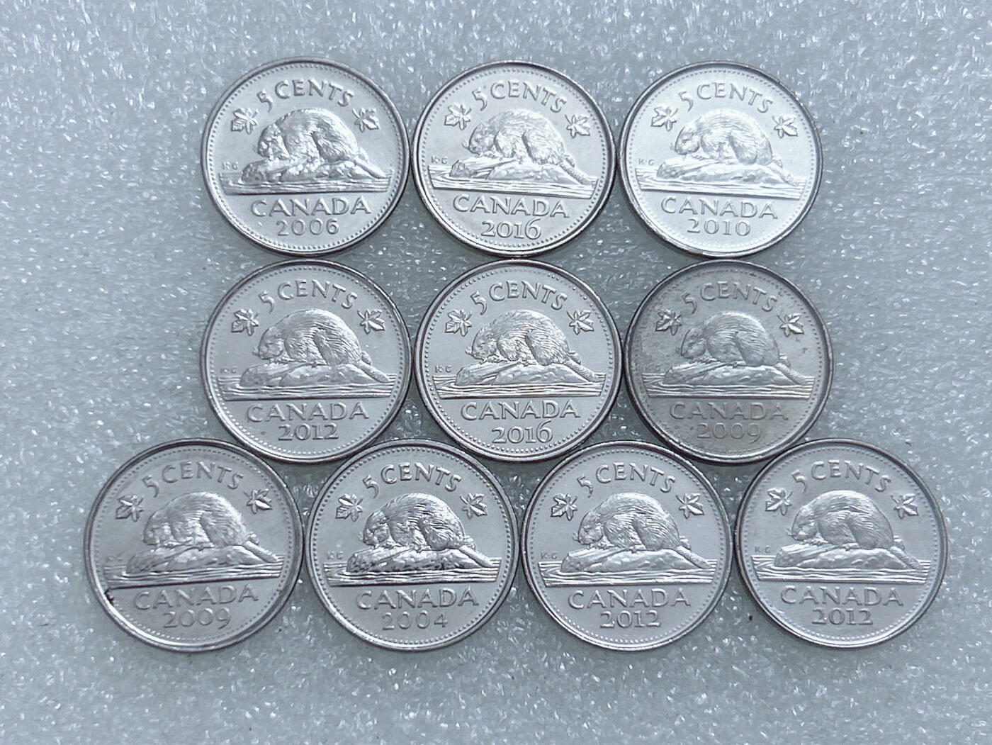 第一海外回流一元起拍收藏 散集专场  第263期 加拿大海狸5分纪念币 10枚 原光品