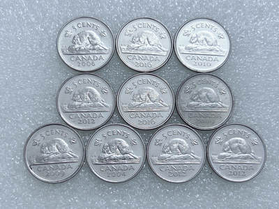 第一海外回流一元起拍收藏 散集专场  第263期 - 加拿大海狸5分纪念币 10枚 原光品