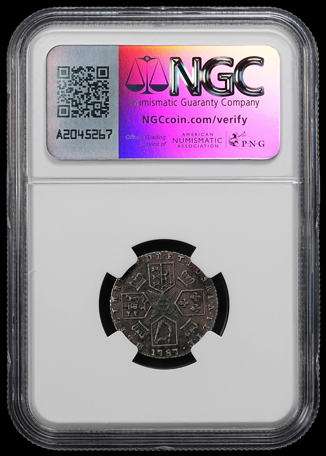 修遠堂世界钱币第九十二期 NGC XF45 1787年英国6便士银币