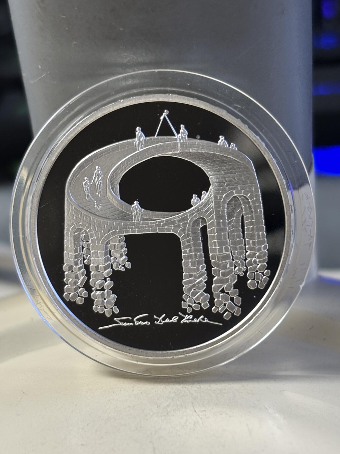 第181期拍卖 瑞士2021年错觉艺术生命之桥20瑞士法郎精制银币，835银，20克，发行5000枚，有氧化