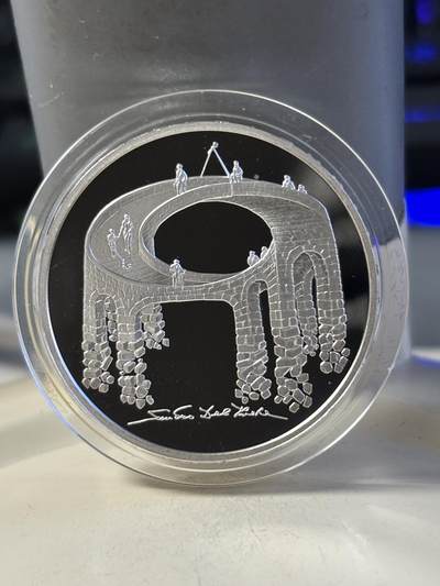 第181期拍卖 - 瑞士2021年错觉艺术生命之桥20瑞士法郎精制银币，835银，20克，发行5000枚，有氧化