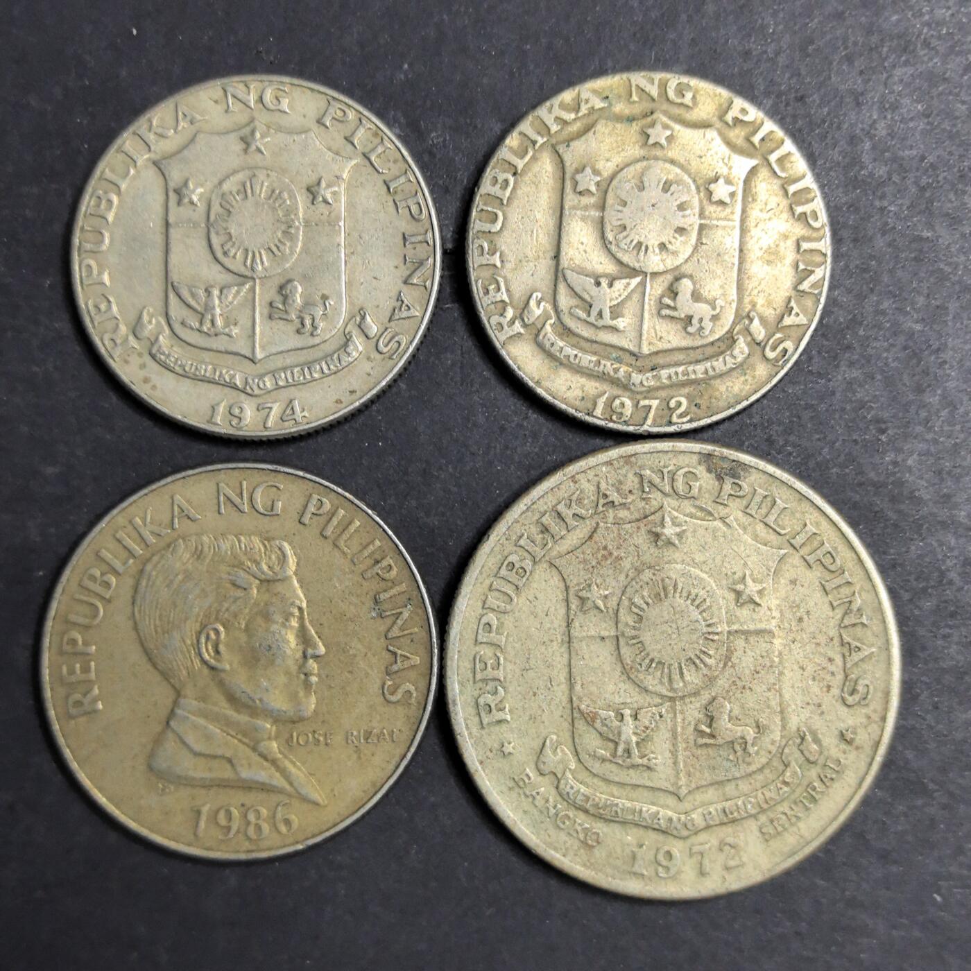 各国硬币第6期 无佣金 菲律宾1  50比索4个