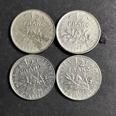 各国硬币第6期 无佣金 - 法国1/2法郎4个