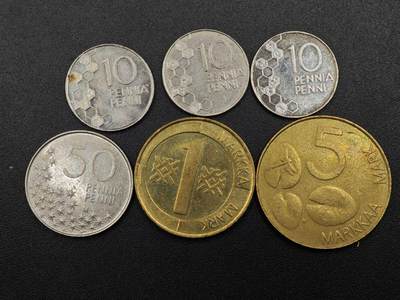 【淘币小摊】实时拍第七百九十一拍   散币纸币套币场   满百包邮可预留二周 每周一统一发货   - 芬兰6枚