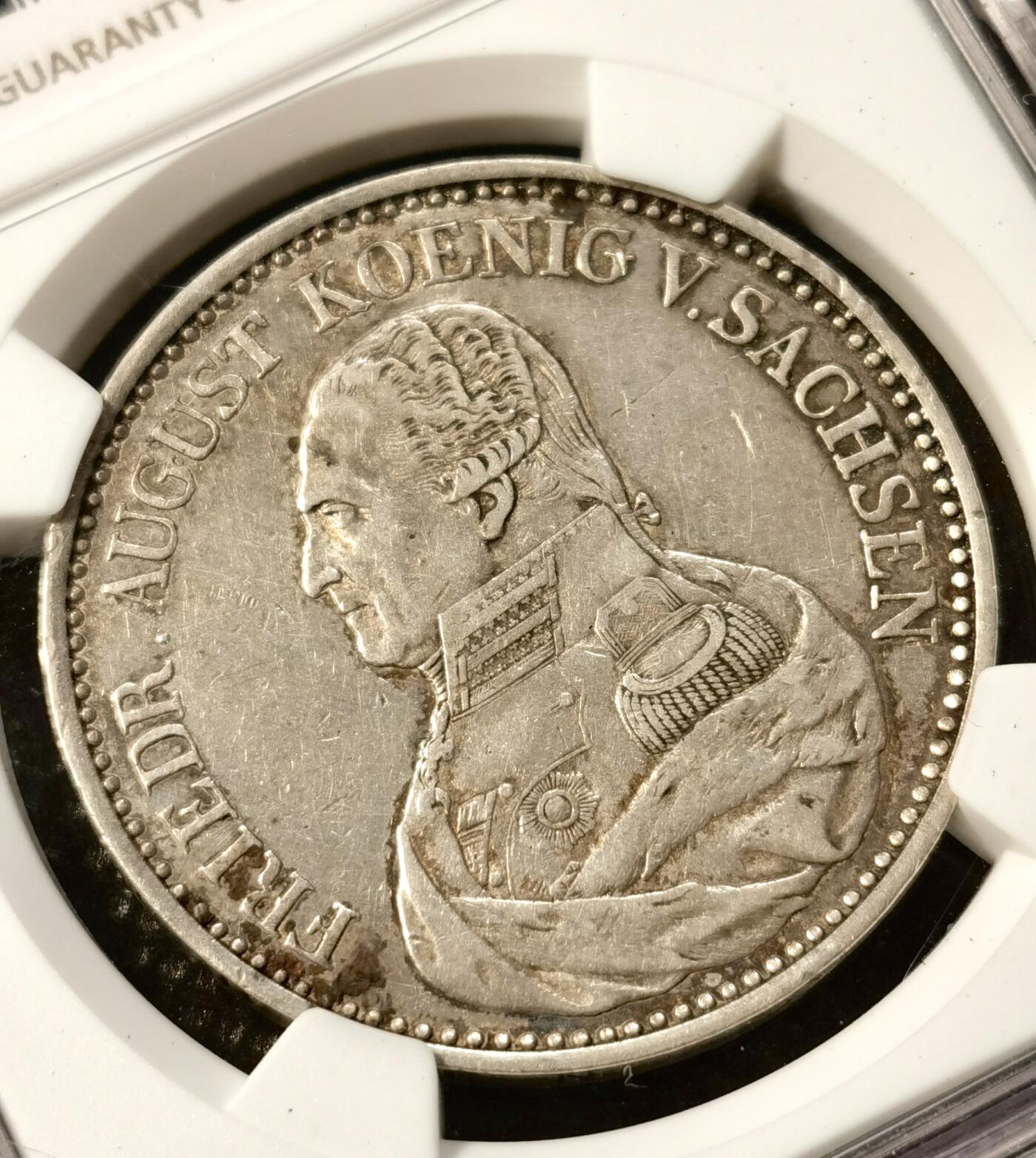 甄臻铺-世界币章拍卖（第38期）立冬小精品场，送拍享返佣金等优惠多多 NGC-AUD 1826年德国萨克森纹章1泰勒，打制清晰