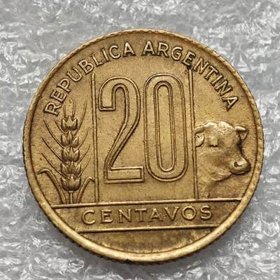 【淘币小摊】限时拍第七百九十五拍  葡属印度爪哇波兰阿根廷专场  满百包邮可预留两周  周一统一发货  - 阿根廷1942年20分铜币女神头像 km42