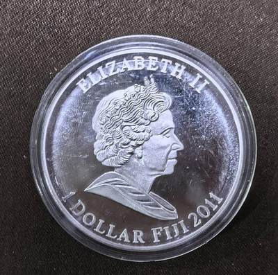 北京马甸外国币专卖第145期，外国币专场，陆续上拍，欢迎关注 2011年斐济太阳神彩色镀银纪念币