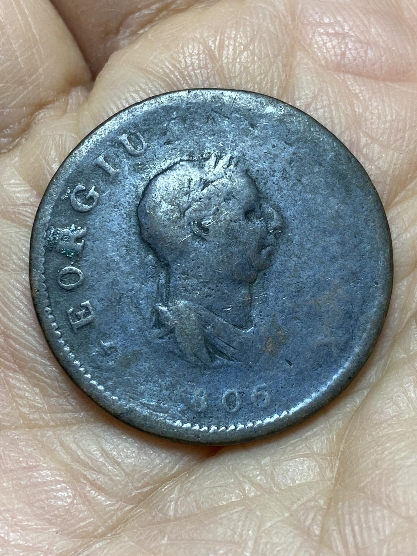 2025年第一百二十六场(总第一百五十二场）外国好品散币(免佣金) 英国🇬🇧1806年半便士(乔治三世时期)