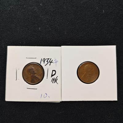 【全场包邮】纯粹捡漏拍476场（免费代拍第13场）调整中 - 美国早期年份林肯稻穗版1分铜币2枚一组