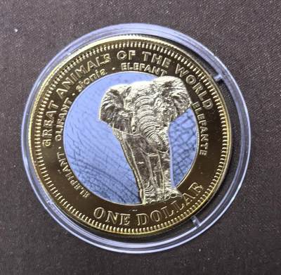 北京马甸外国币专卖第145期，外国币专场，陆续上拍，欢迎关注 - 2009年斐济野生动物大象1元克朗型纪念币 38.6mm精制铜镍硬币