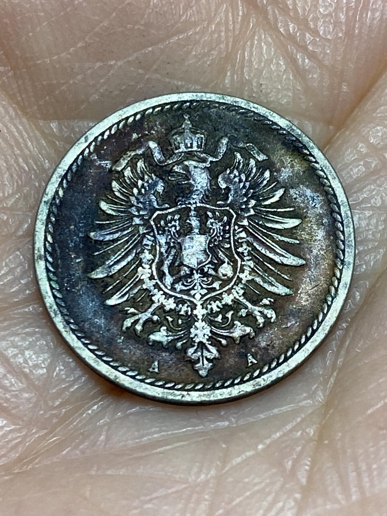 2025年第一百二十五场(总第一百五十一场）外国好品散币(免佣金) 德意志帝国1888年5芬尼(三皇年，A标柏林造)