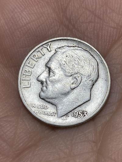 2025年第一百二十六场(总第一百五十二场）外国好品散币(免佣金) - 美国🇺🇸1953年1角银币(罗斯福1角第一版，900银)