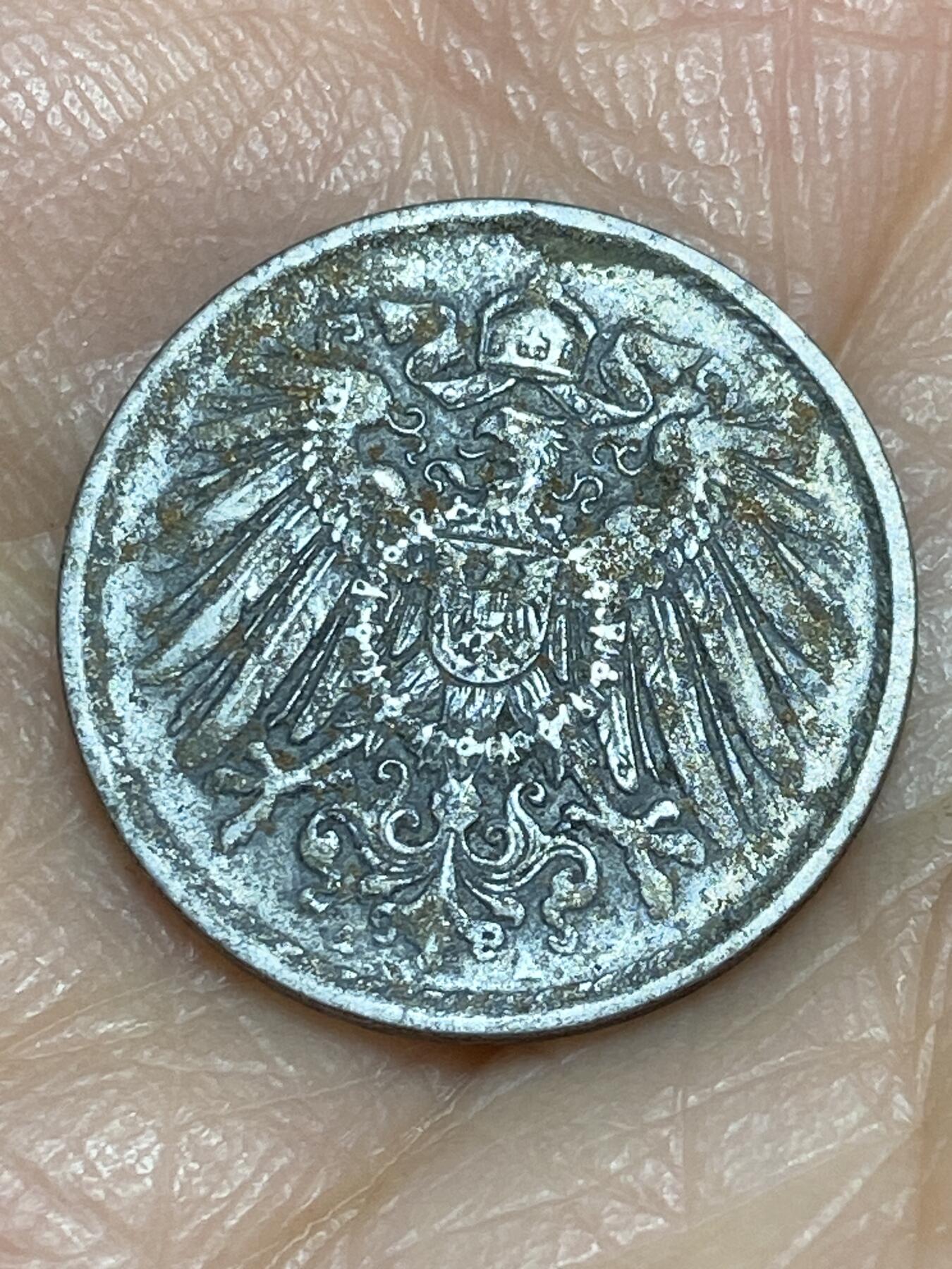 2025年第一百二十五场(总第一百五十一场）外国好品散币(免佣金) 德意志帝国1918年5芬尼铁币(威廉二世时期，A标柏林造)