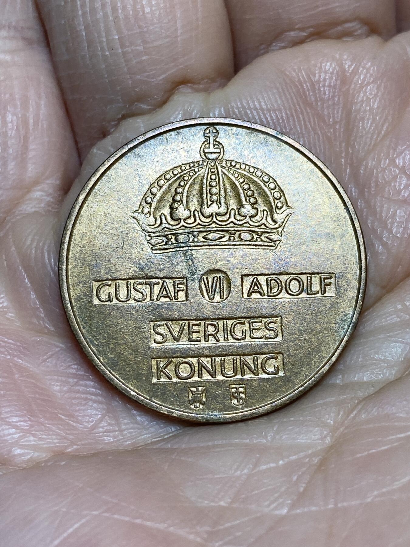 2025年第一百二十五场(总第一百五十一场）外国好品散币(免佣金) 瑞典🇸🇪1959年5欧尔(古斯塔夫六世时期，前期TS标)