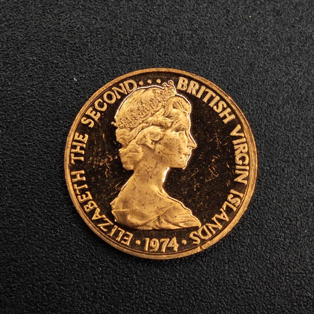 【淘币小摊】实时拍第七百九十二拍   散币场   满百包邮可预留二周 每周一统一发货   维尔京1974年1分精制铜币