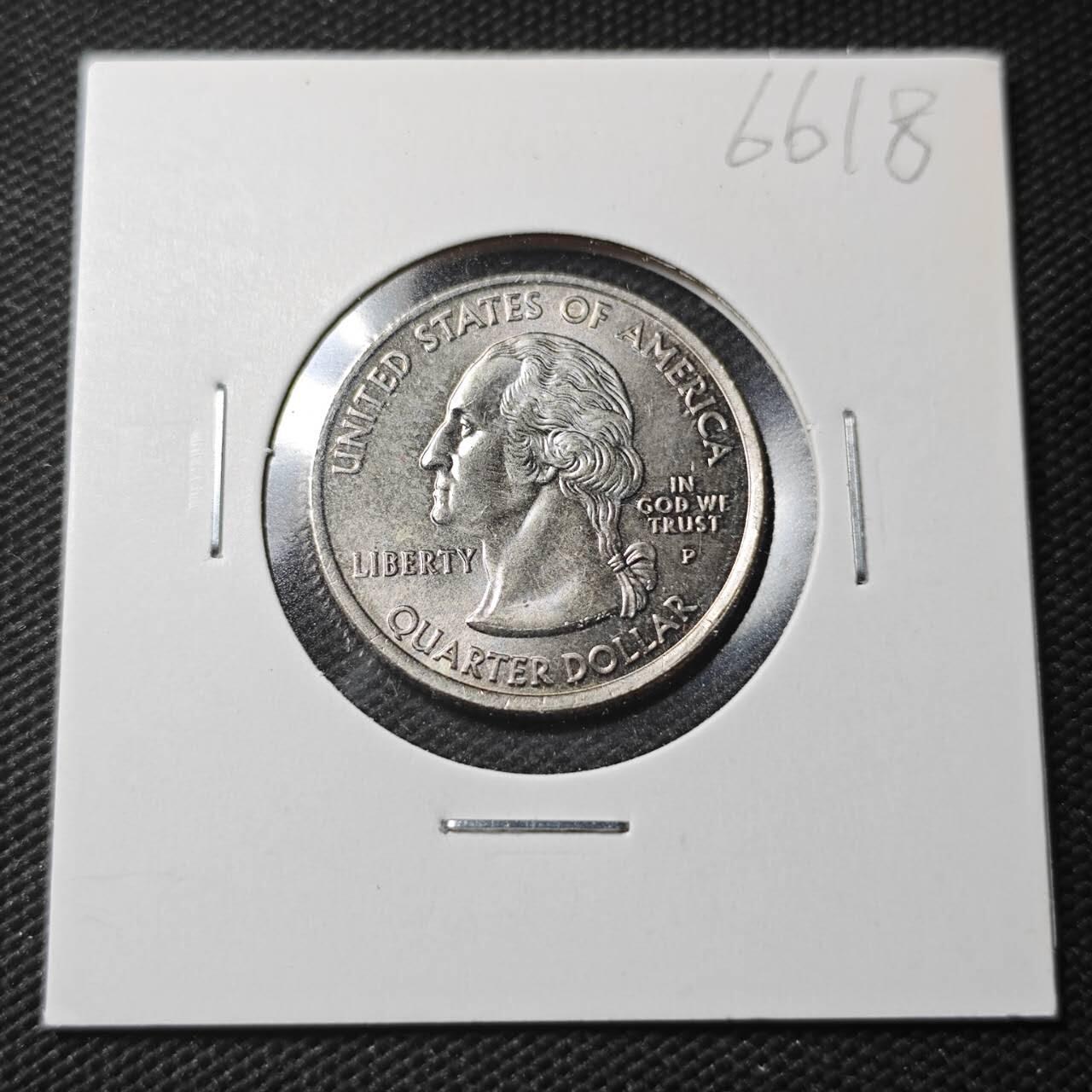 KK钱币收藏小铺  第366场  2月预留时间 周末发货  2008美国25分纪念币 好品