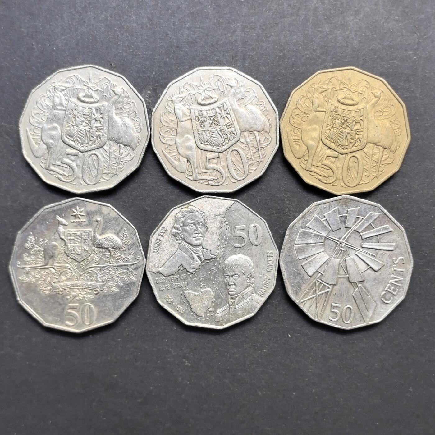各国硬币第6期 无佣金 澳大利亚50分6个