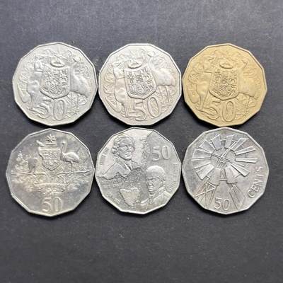 各国硬币第6期 无佣金 - 澳大利亚50分6个