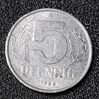 泉币菌-第125场-126场 并场 精品福利场(本场由于周日截拍，需要下周周末发货，感谢理解) - 圆规斧子 东德 德意志民主共和国1968年5芬尼 铝币19mm1g