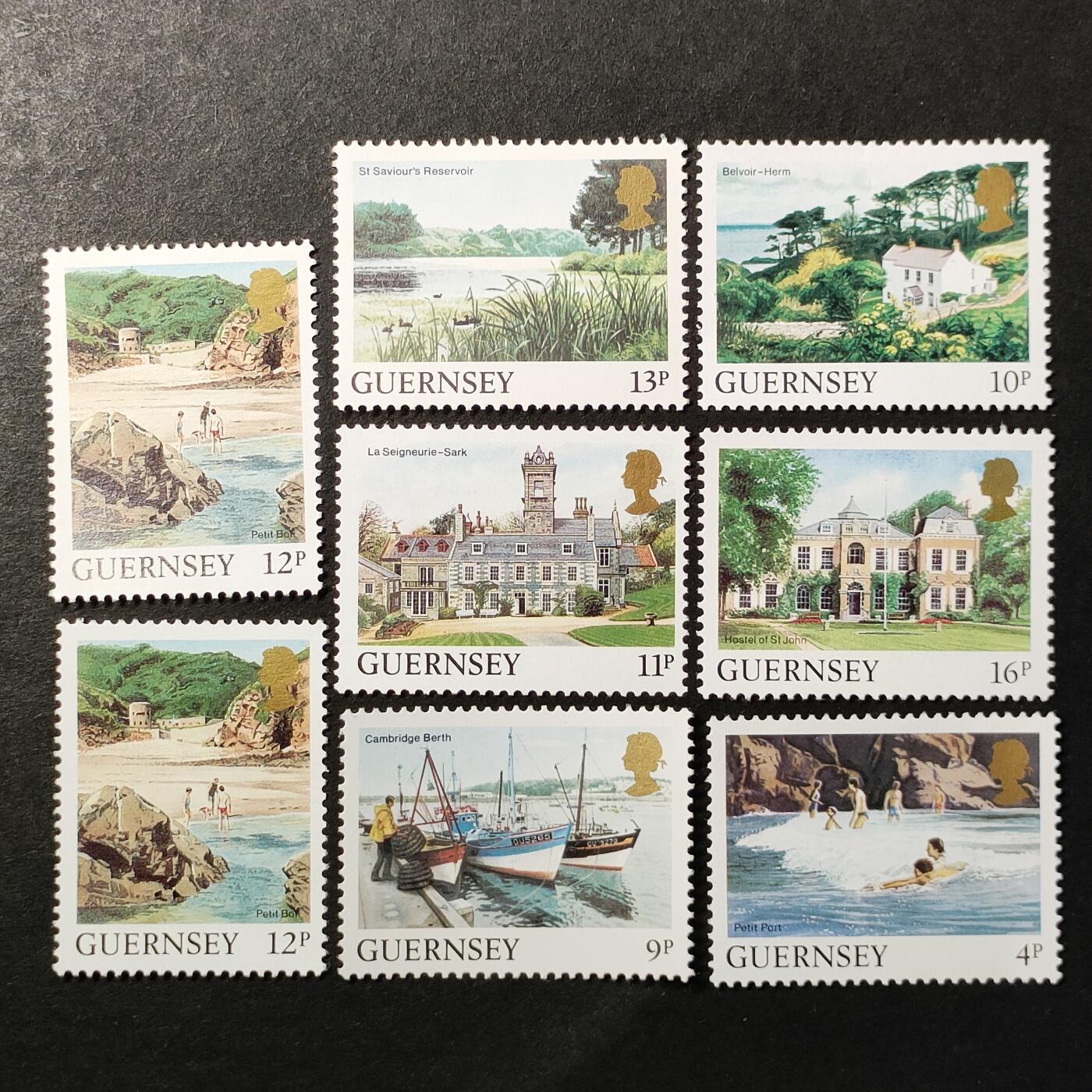 嘉禾收藏    【第373期】            无佣金、可寄存、满30元包邮 英属格恩西邮票，1984-88年格恩西风光邮票
