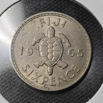 KK钱币收藏小铺  第366场  2月预留时间 周末发货 -  1965斐济6便士