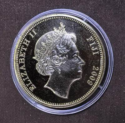 北京马甸外国币专卖第145期，外国币专场，陆续上拍，欢迎关注 2009年斐济野生动物猎豹1元克朗型纪念币 38.6mm精制铜镍硬币