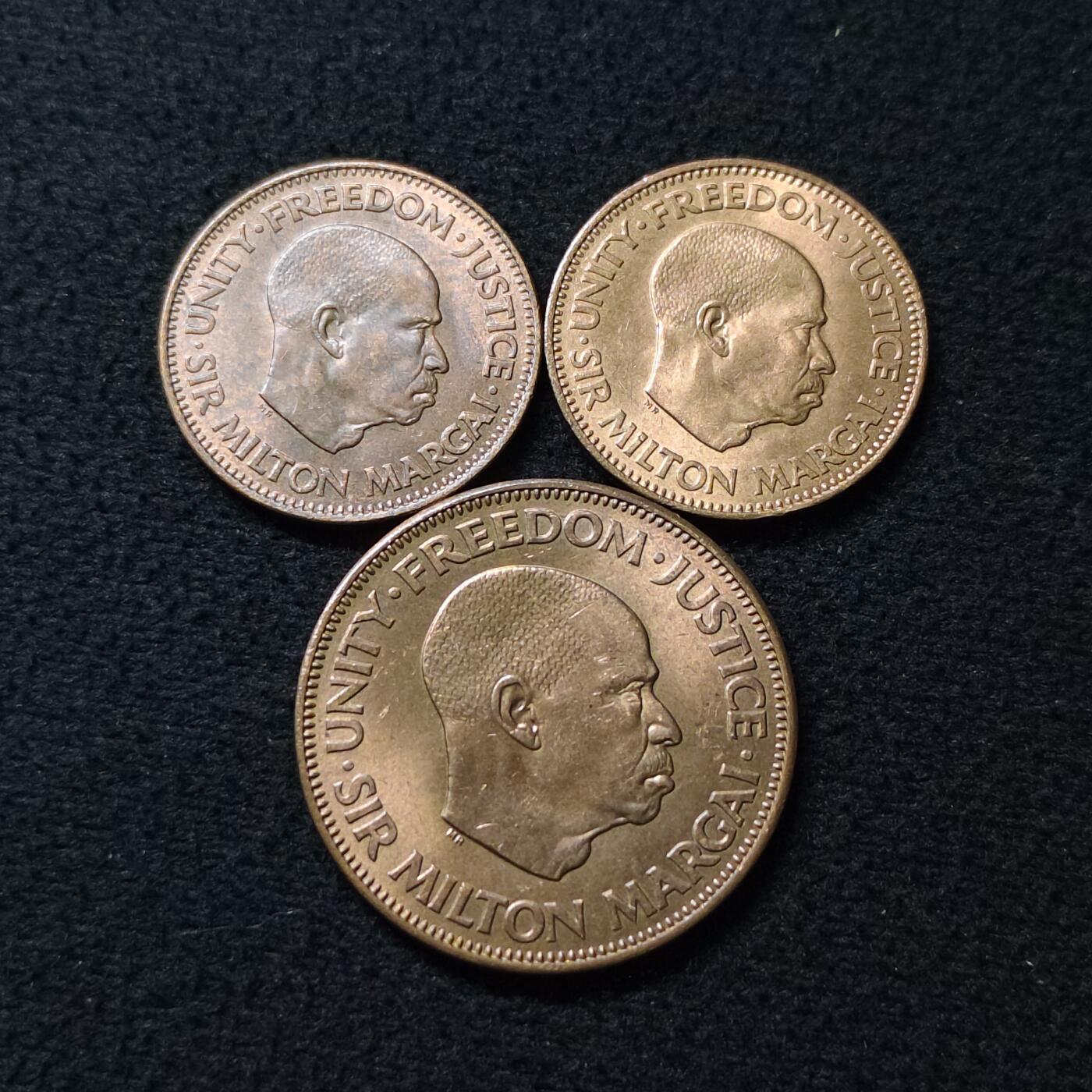 【全场包邮】纯粹捡漏拍476场（免费代拍第13场）调整中 塞拉利昂1964年原光铜币3枚一组