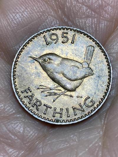 2025年第一百二十五场(总第一百五十一场）外国好品散币(免佣金) - 英国🇬🇧1951年1法新(乔治六世第二版)