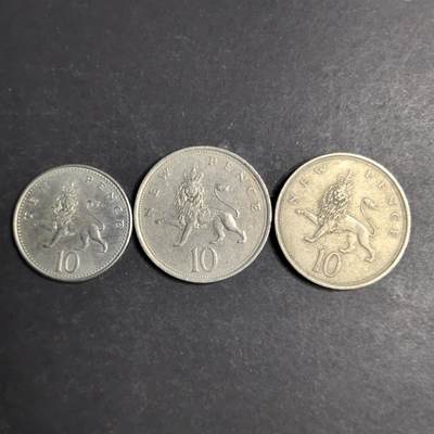 各国硬币第6期 无佣金 - 英国10便士3个