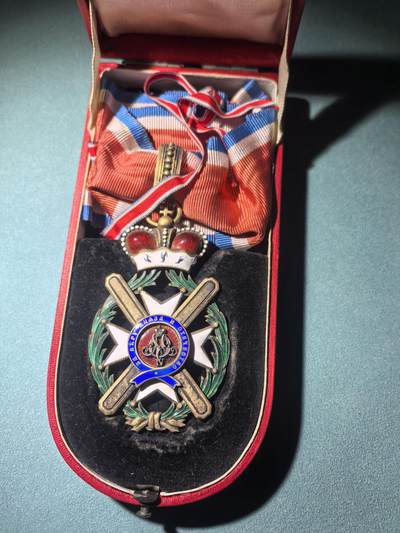 盛世勋华——号角文化勋章邮票专场拍卖第287期 - 塞尔维亚王国指挥官级塔科沃十字勋章 带原盒 带银标厂标 奥地利Rothe生产 极为少见