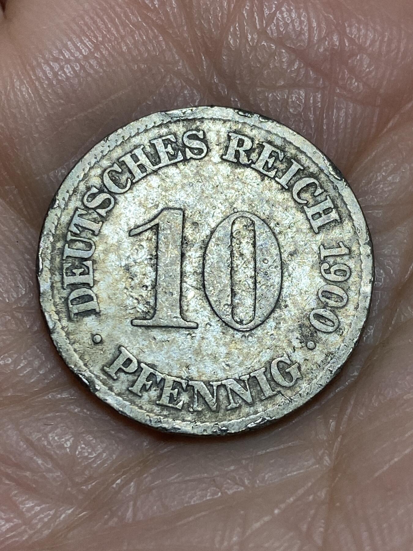 2025年第一百二十五场(总第一百五十一场）外国好品散币(免佣金) 德意志帝国1900年10芬尼(威廉二世时期，D标慕尼黑造)